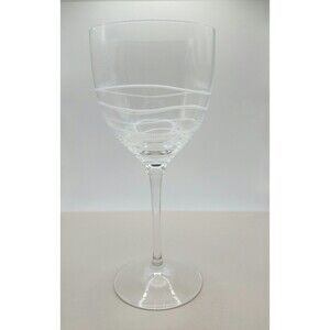 Villeroy & Boch Water Goblet New Wave Round Glass Clear White 7 5/8" Tall
